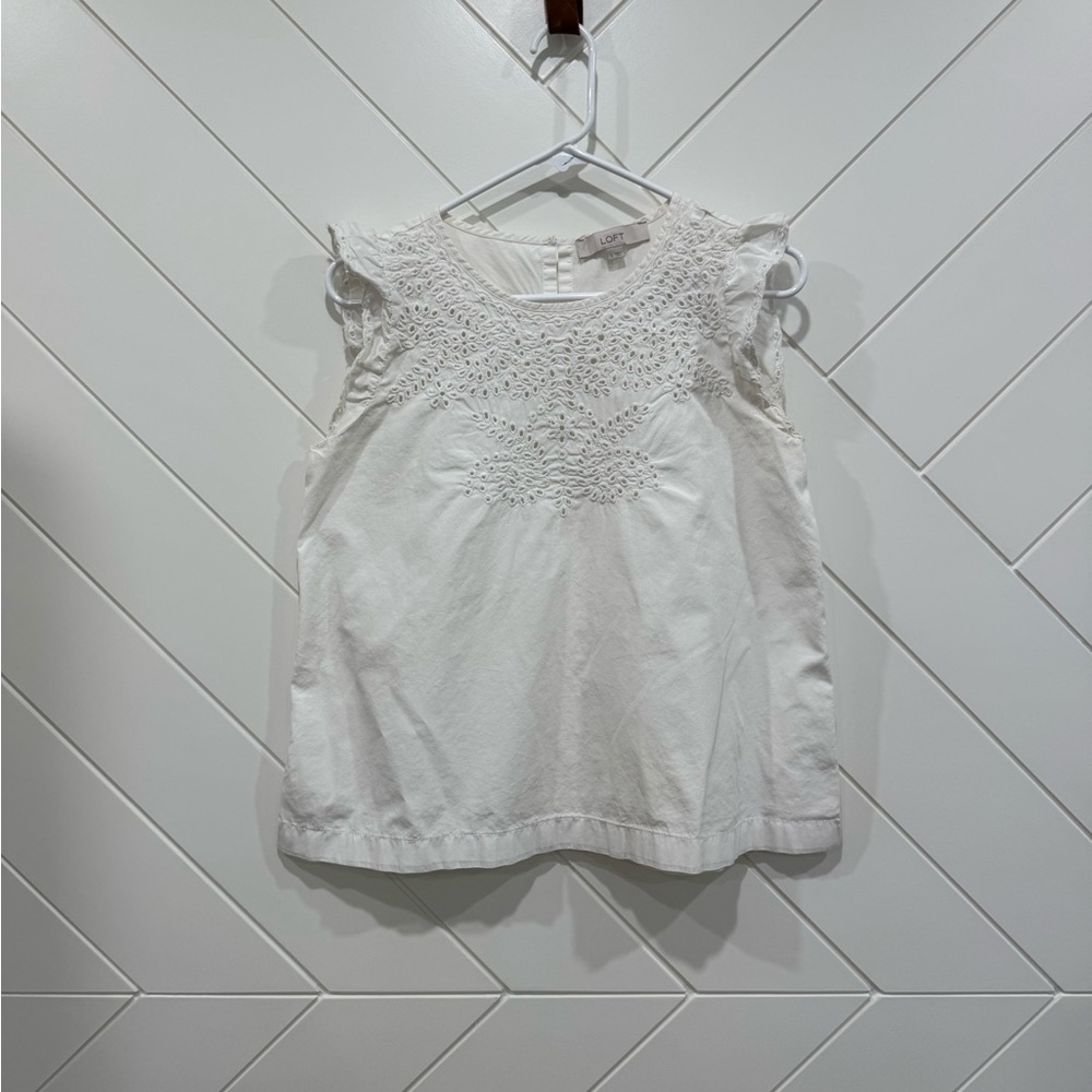 LOFT Eyelet Sleeveless Top